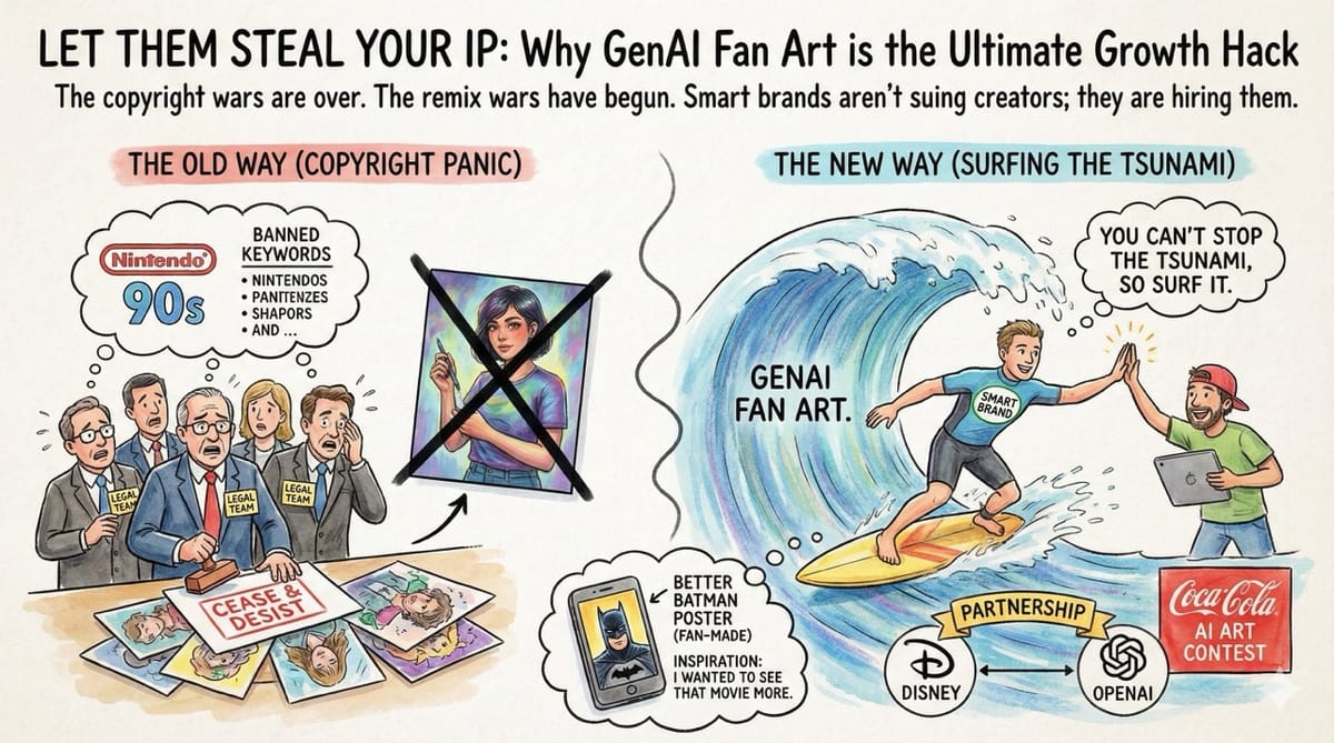 Let Them Steal Your IP: Why GenAI Fan Art is the Ultimate Growth Hack