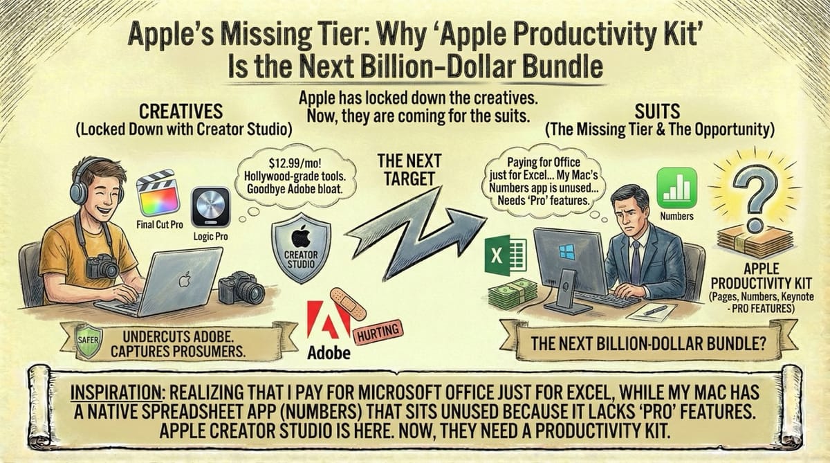 Apple’s Missing Tier: Why "Apple Productivity Kit" Is the Next Billion-Dollar Bundle