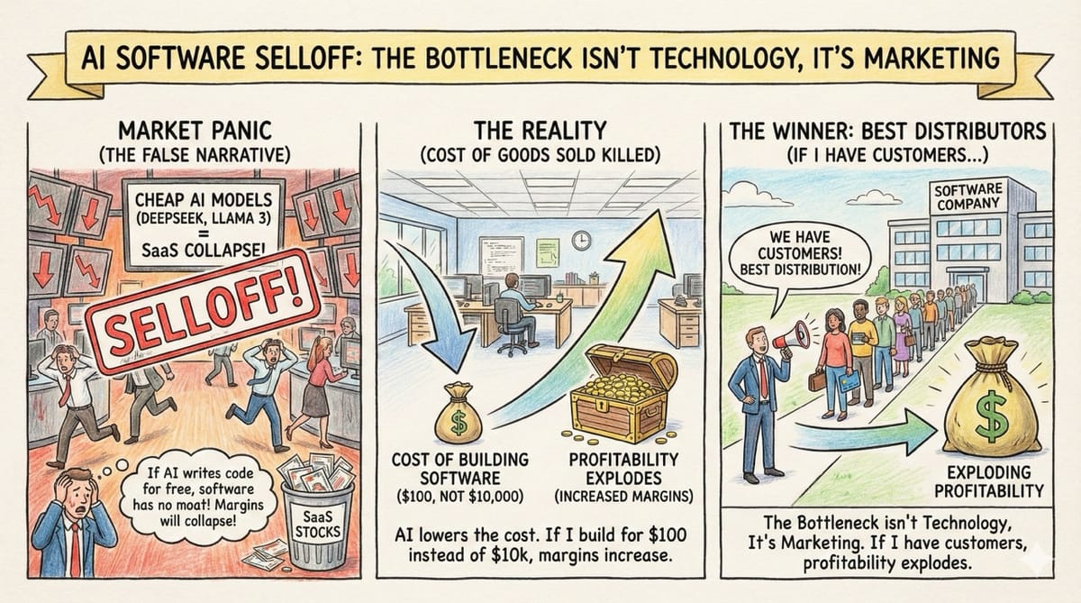 AI Software Selloff: The Bottleneck isn't Technology, It’s Marketing