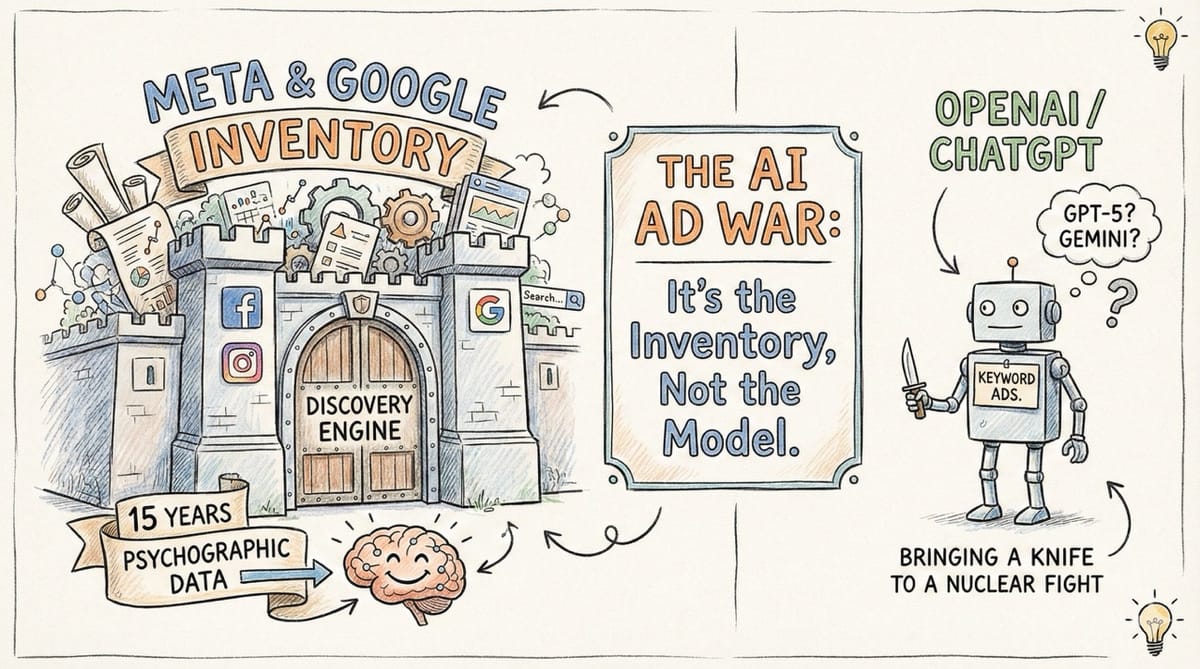 Why Meta and Google Will Win the AI Ad War: It’s Not the Model, It’s the Inventory