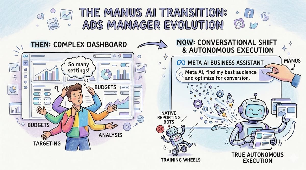 Meta AI Business Assistant in Ads Manager: The Manus AI Transition