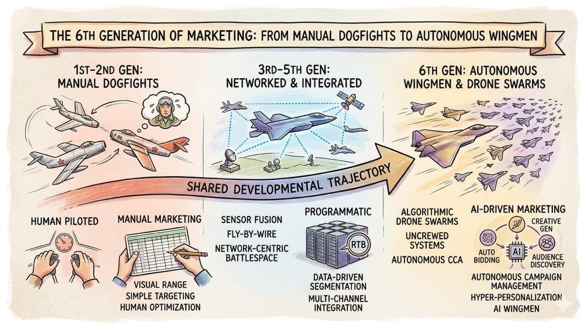 The 6th Generation of Marketing: From Manual Dogfights to Autonomous Wingmen