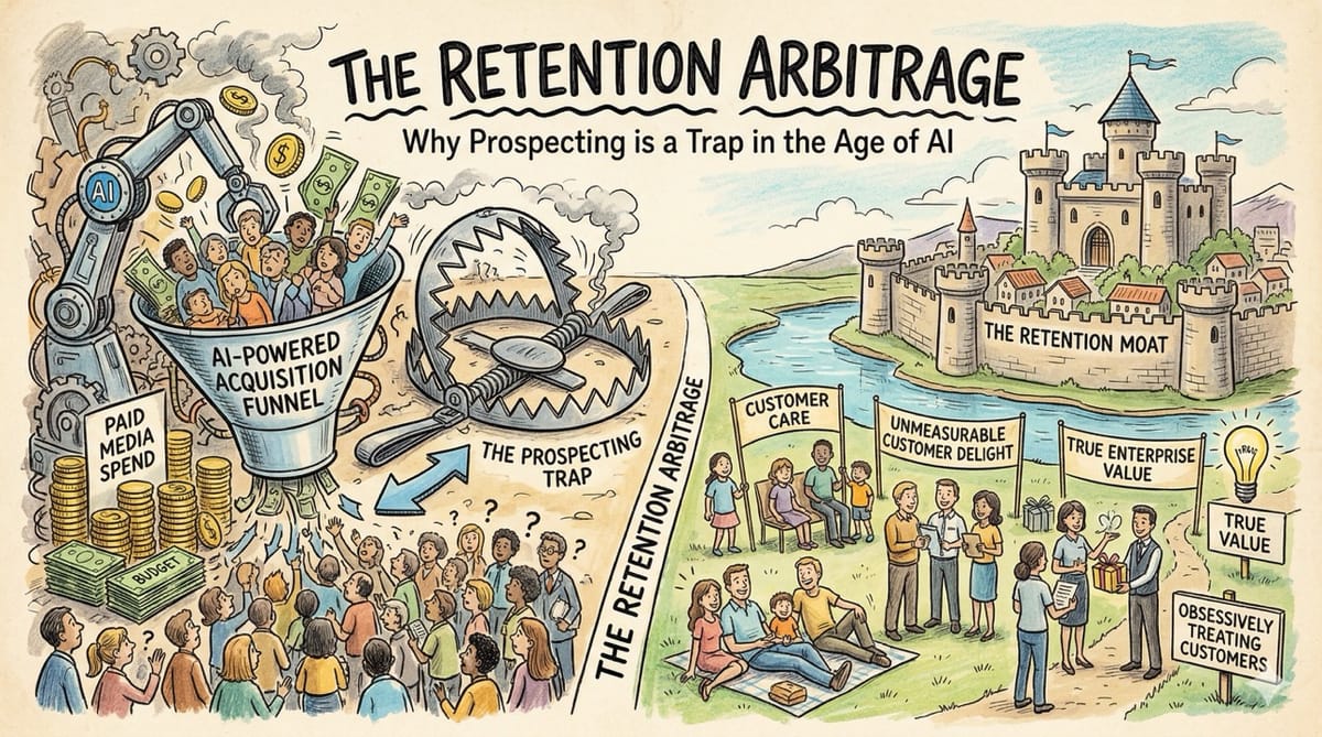 The Retention Arbitrage: Why Prospecting is a Trap in the Age of AI