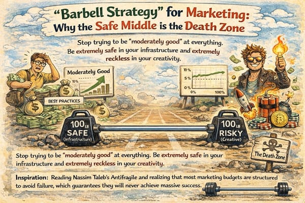 The "Barbell Strategy" for Marketing: Why the Safe Middle is the Death Zone
