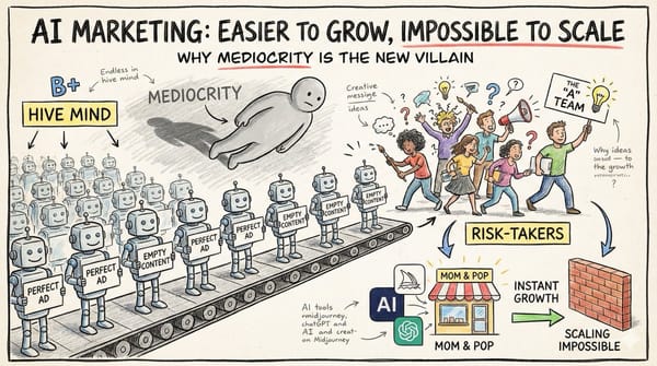 AI Marketing: Easier to Grow, Impossible to Scale (Why Mediocrity is the New Villain)