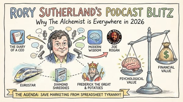 Rory Sutherland’s Podcast Blitz: Why The Alchemist is Everywhere in 2026
